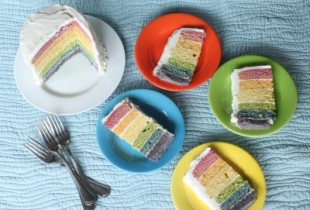 Rainbow Cake with Natural Dyes for the DailyBuzz Moms 9×9