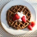 Chocolate Waffles with Strawberry Hearts