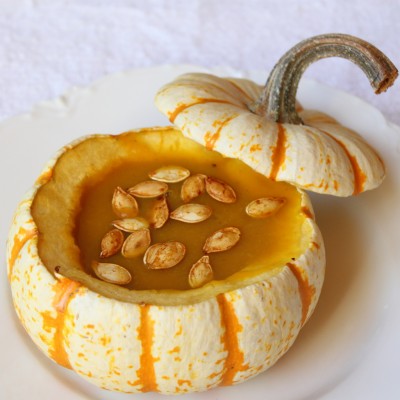 Pumpkin Soup with Roasted Pumpkin Seeds