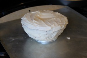 Assembling the Baseball Cake