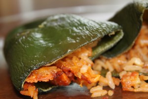 Rice & Cheese-Stuffed Poblano Peppers