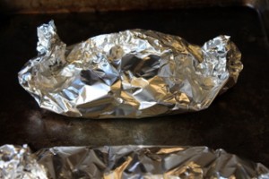 Foil-Wrapped Fish Ready to Steam