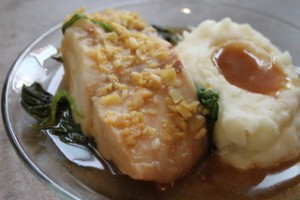 Steamed Ginger Fish and Garlic Mashers