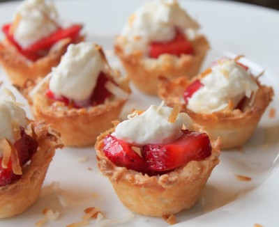 Strawberry Coconut Macaroon Tartlets