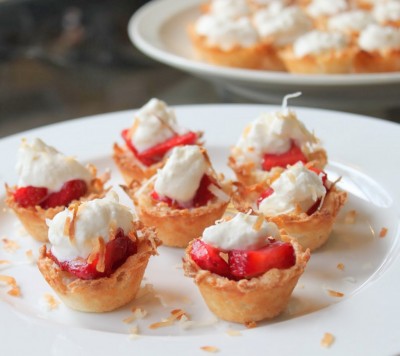 Strawberry Coconut Macaroon Tartlets