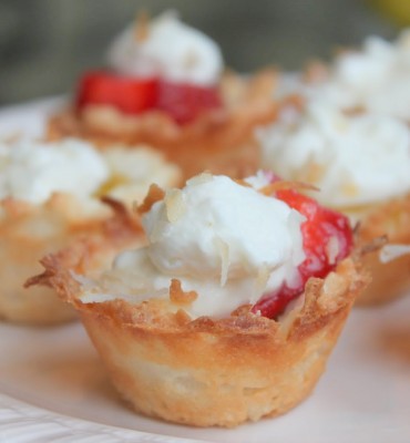 Strawberry Coconut Macaroon Tartlets