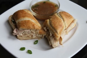 Quick Chicken & Turkey French Dip Sandwich