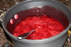 Making a Strawberry Glaze