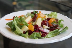 Fruit Salad with Teriyaki-Candied Pecans