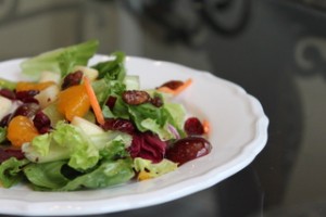 Fruit Salad with Teriyaki-Candied Pecans