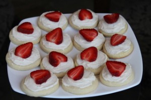 Strawberry Frosted Sugar Cookies