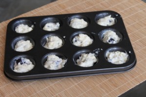 Baking Mini Blueberry Muffins