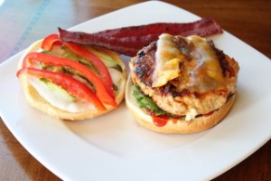 Turkey Burger with Turkey Bacon