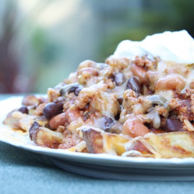 Baked Turkey Chili Cheese Fries