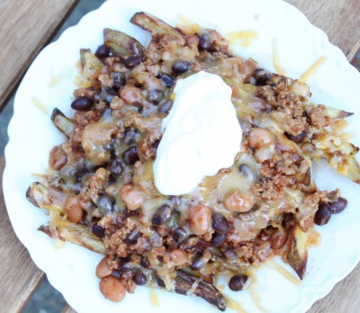 Baked Turkey Chili Cheese Fries