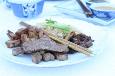 Teppanyaki-Style Teriyaki Chicken and Steak