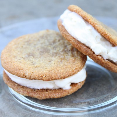 Gingersnap Vanilla Ice Cream Sandwiches