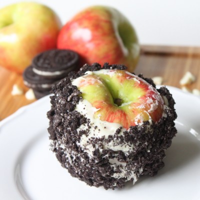 White Chocolate Oreo Candied Apples