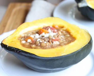 Lentil Soup in Acorn Squash Bowls